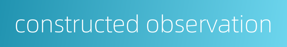 constructed observation的同义词