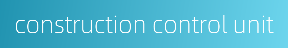 construction control unit的同义词