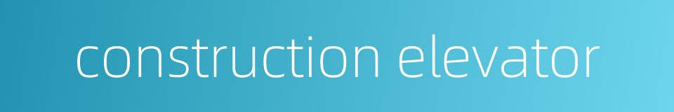 construction elevator的同义词