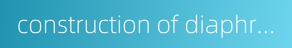 construction of diaphragm wall的同义词