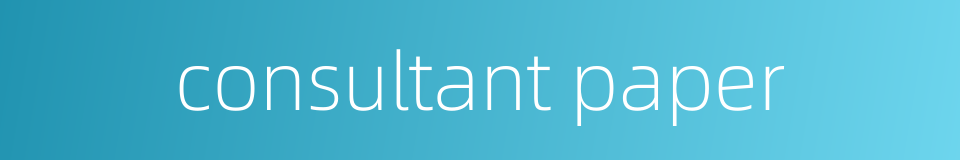 consultant paper的同义词