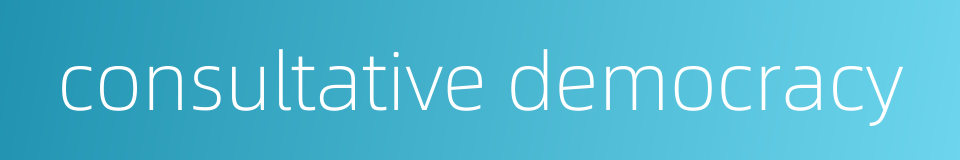 consultative democracy的同义词