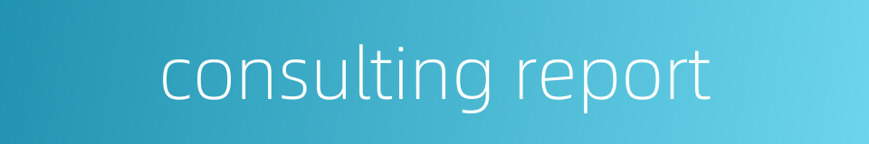 consulting report的同义词