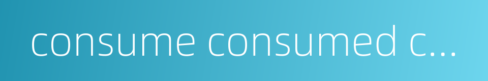 consume consumed consumption consumptive consumer customer的同义词