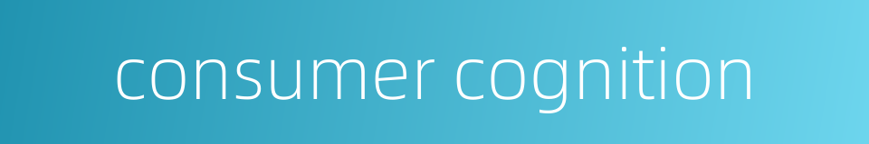 consumer cognition的同义词