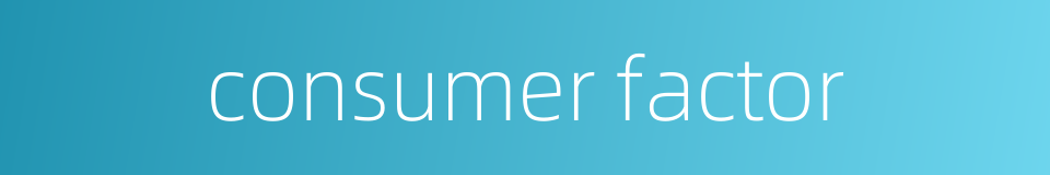 consumer factor的同义词
