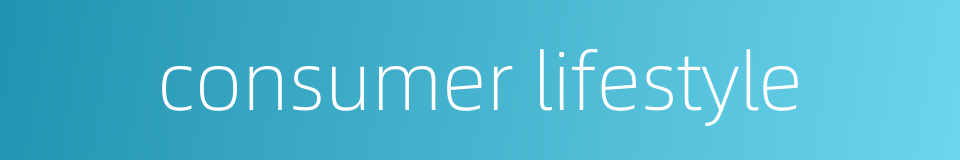 consumer lifestyle的同义词