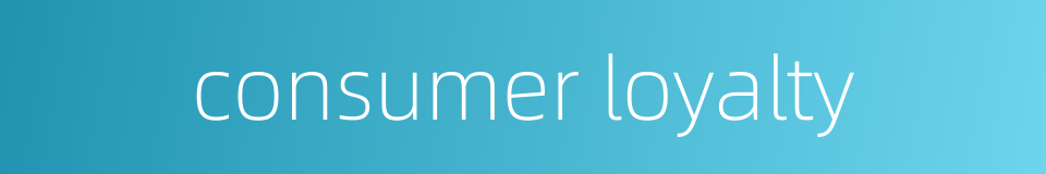 consumer loyalty的同义词