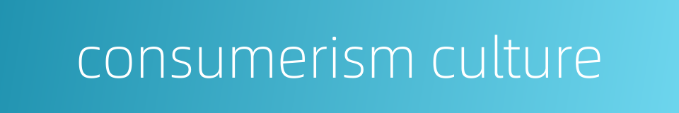 consumerism culture的同义词