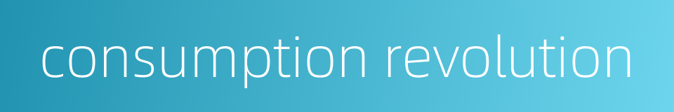 consumption revolution的同义词