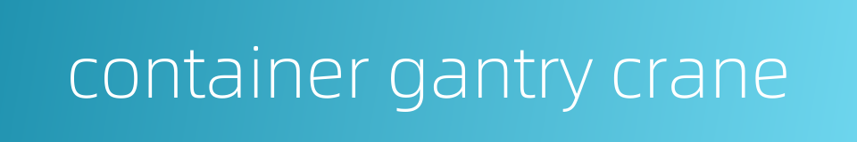 container gantry crane的同义词