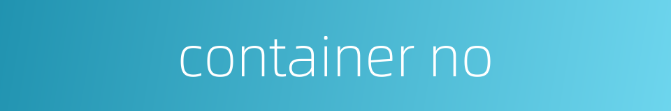 container no的同义词