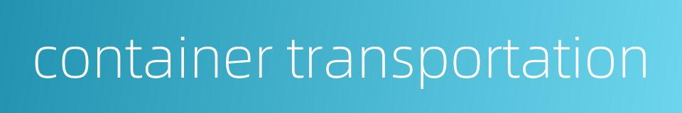 container transportation的同义词