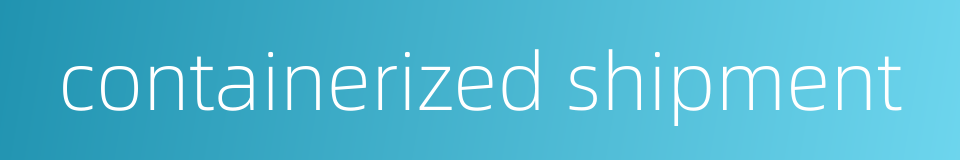 containerized shipment的同义词
