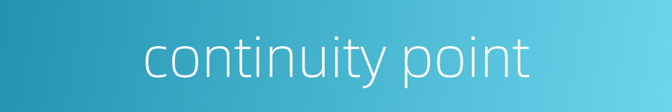continuity point的同义词