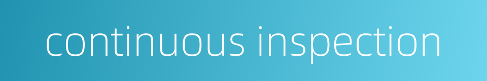continuous inspection的同义词