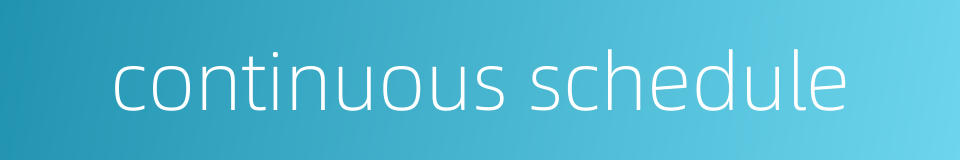 continuous schedule的同义词