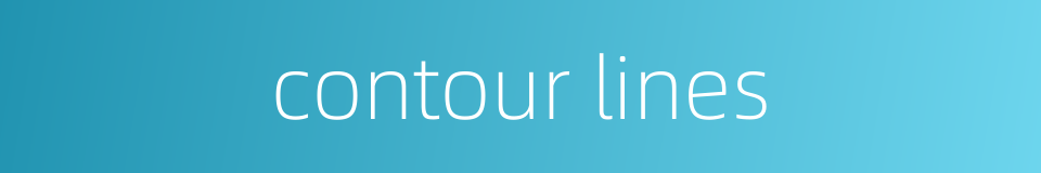 contour lines的同义词