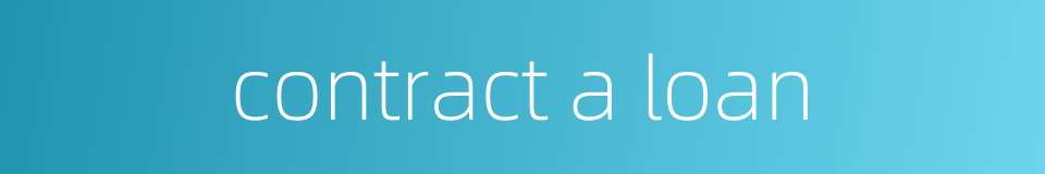 contract a loan的同义词