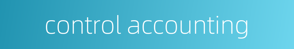 control accounting的同义词