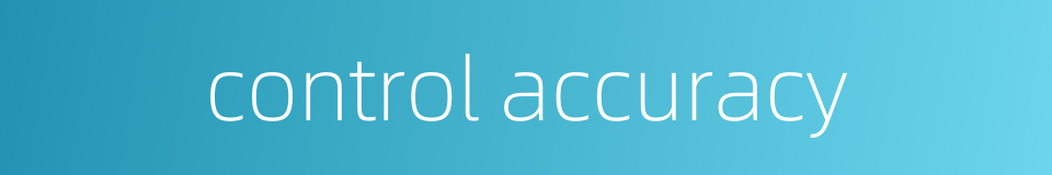 control accuracy的同义词
