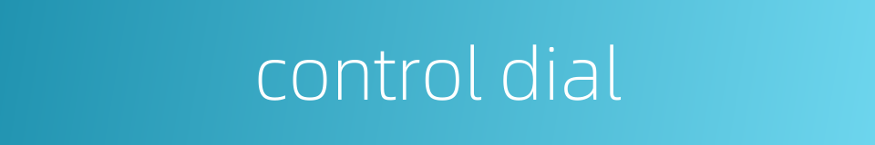 control dial的同义词