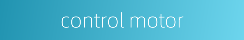 control motor的同义词