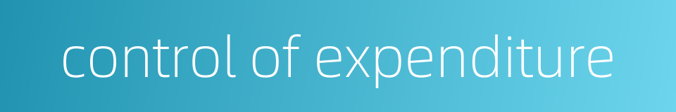 control of expenditure的同义词