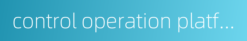 control operation platform的同义词