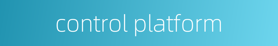 control platform的同义词
