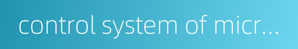 control system of microcomputer的同义词