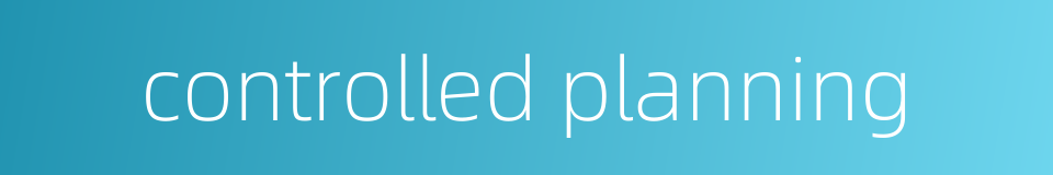 controlled planning的同义词