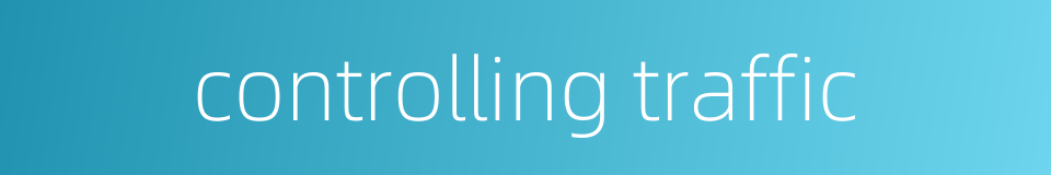 controlling traffic的同义词