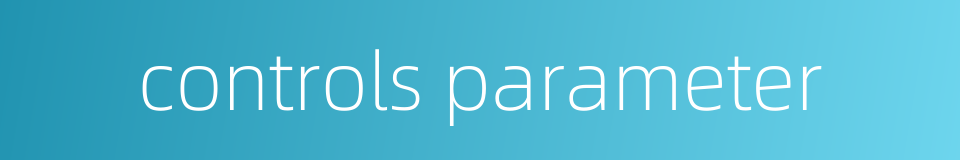 controls parameter的同义词