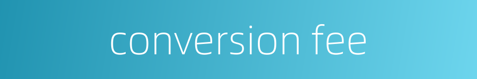 conversion fee的同义词