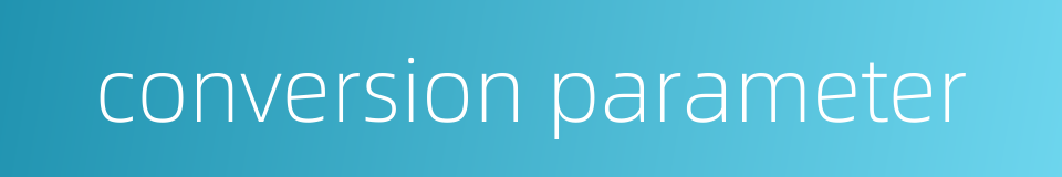 conversion parameter的同义词