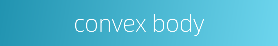 convex body的同义词