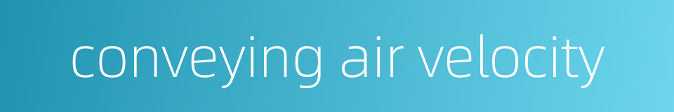 conveying air velocity的同义词