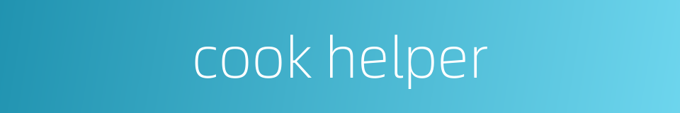 cook helper的同义词