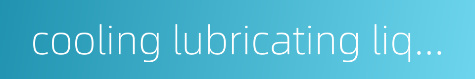 cooling lubricating liquid的同义词