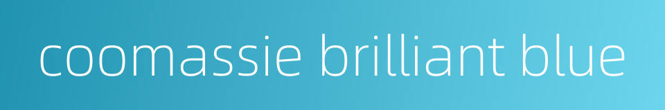 coomassie brilliant blue的同义词