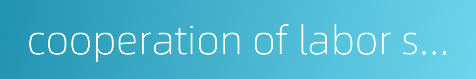 cooperation of labor service的同义词