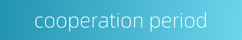 cooperation period的同义词