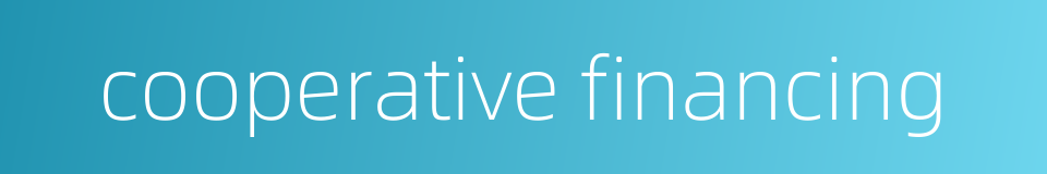 cooperative financing的同义词