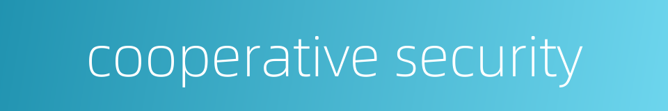 cooperative security的同义词