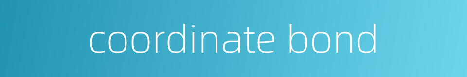coordinate bond的同义词
