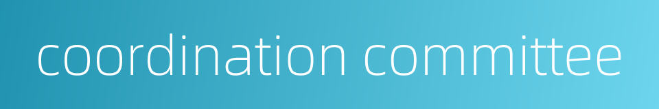 coordination committee的同义词