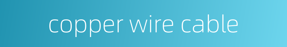 copper wire cable的同义词