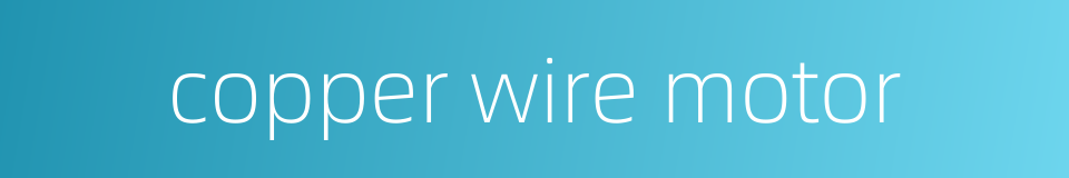 copper wire motor的同义词