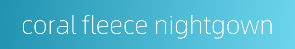 coral fleece nightgown的同义词